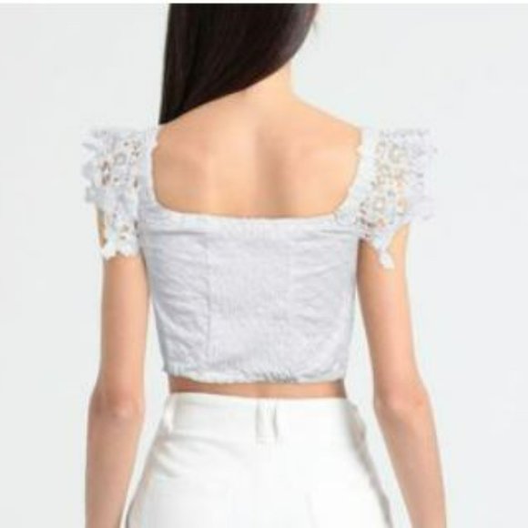 *DESIGNER* NWT Temptation Positano Recife crop top - white / lace (Size: M) - Picture 3 of 4